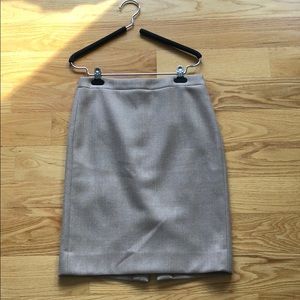 J Crew Size 2 Heather Oatmeal Wool Pencil Skirt